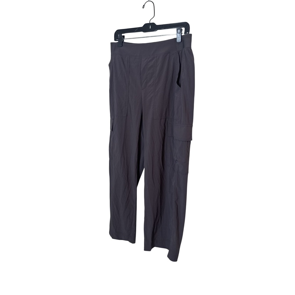 Athleta Pants Womens 12 Gray Lightweight Woven Elastic Waist Pockets Hiking